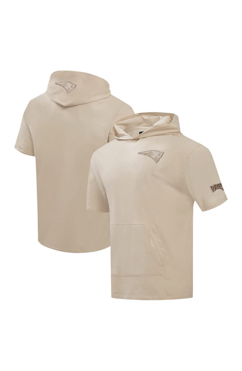 PRO STANDARD Men's Pro Standard Tan New England Patriots Neutrals Capsule Short Sleeve Pullover Hoodie, Main, color, Tan