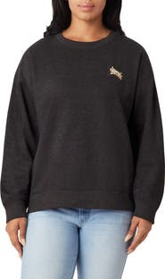 C & C California NORA Cozy Holiday Animal Embroidered Fleece Sweatshirt