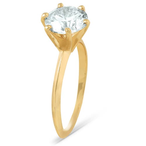 Bliss Diamond Certified 3ct Diamond Solitaire Gold Engagement Ring Lab Grown In 14k Yellow Gold