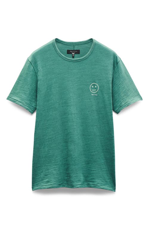Rag & Bone Embroidered Sour Face T-shirt In Green
