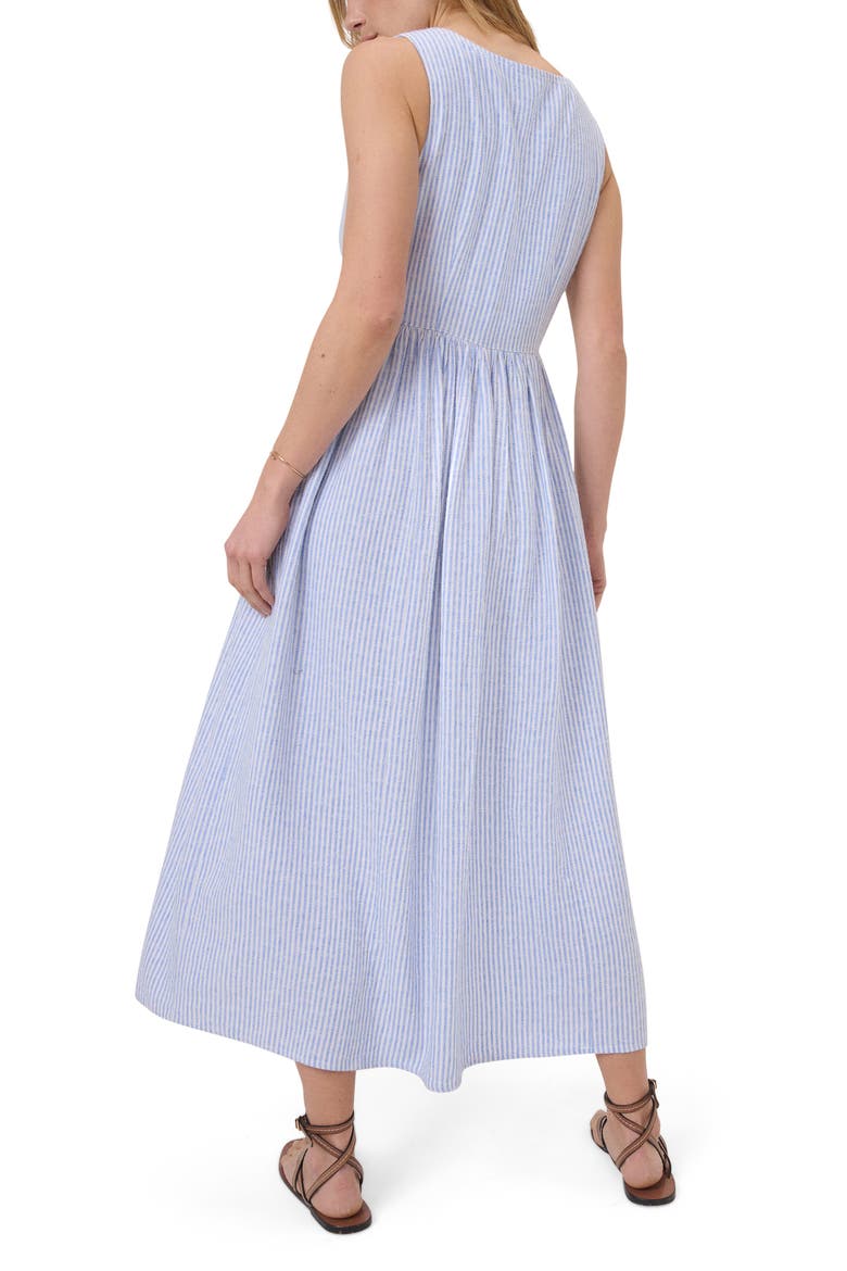 Cora Pinstripe A-Line Midi Dress, Alternate, color, BLUE