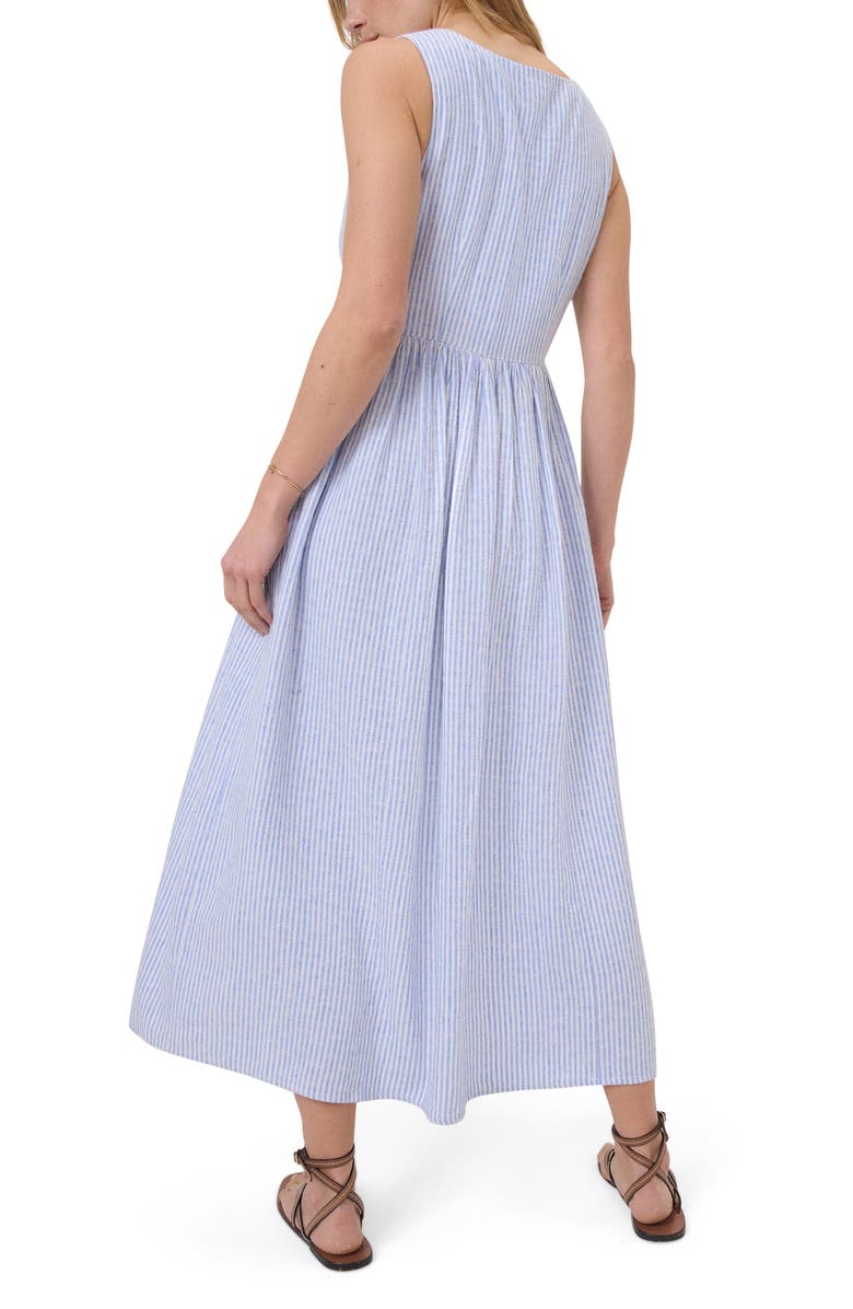Nobody's Child Cora Pinstripe A-Line Midi Dress, Alternate, color, Blue