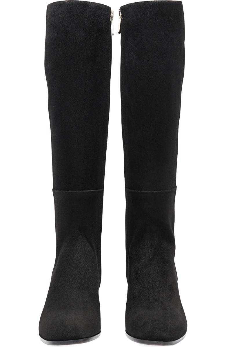 Santoni Suede Low-Heel Boot, Alternate, color, Black