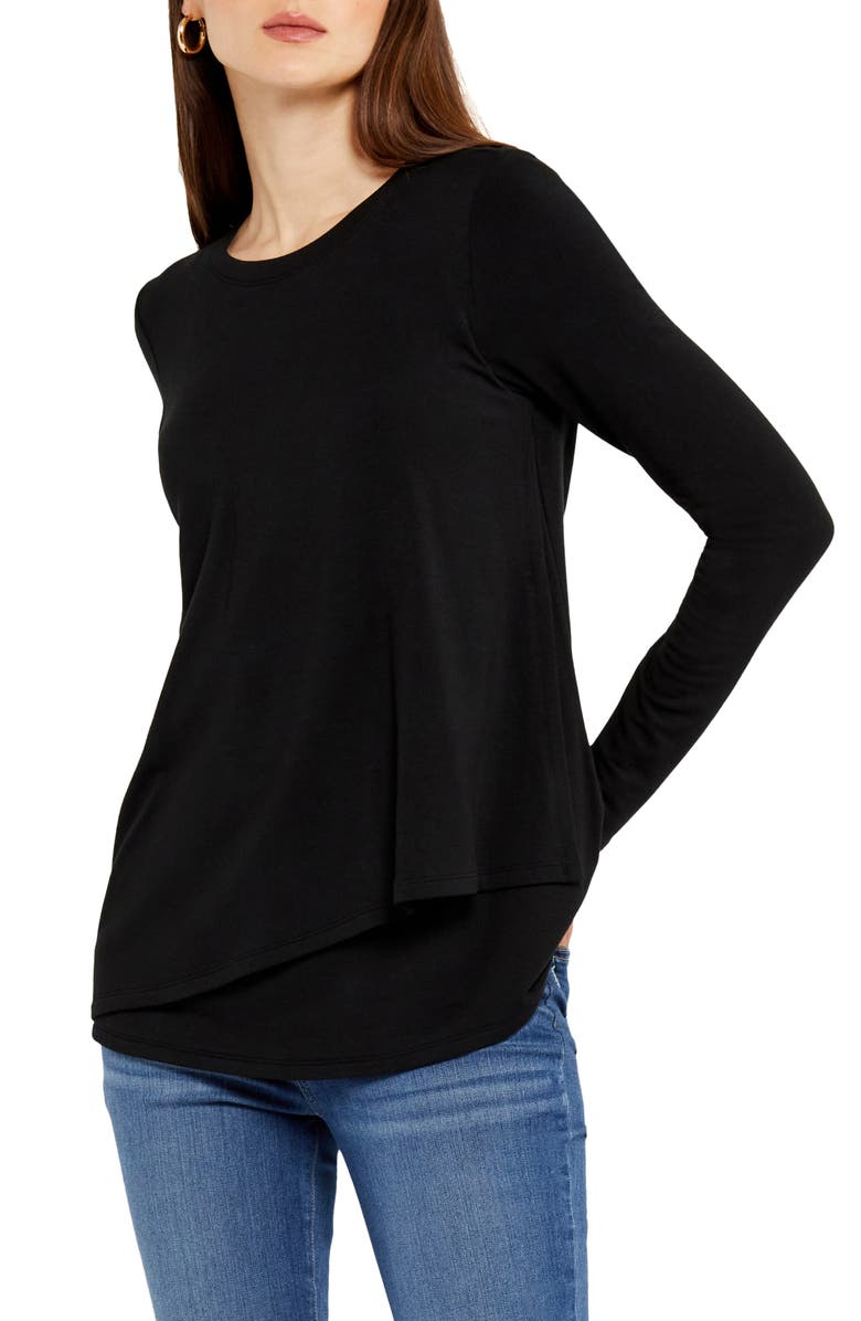 A PEA IN THE POD Long Sleeve Nursing T-Shirt, Main, color,