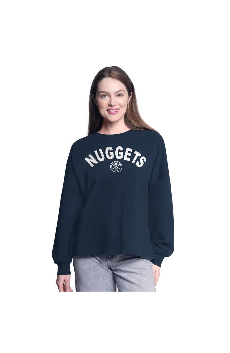 G-III 4HER BY CARL BANKS Women's G-III 4Her by Carl Banks Navy Denver Nuggets Athletic Pullover Sweatshirt, Main, color, Navy
