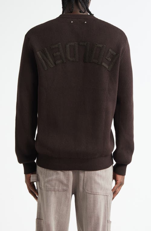 Golden Goose Journey Regular Fit Cotton Blend Rib Sweater In Brown