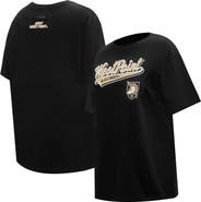 PRO STANDARD Women's Pro Standard Black Army Black Knights Script Tail Oversized Boyfriend T-Shirt