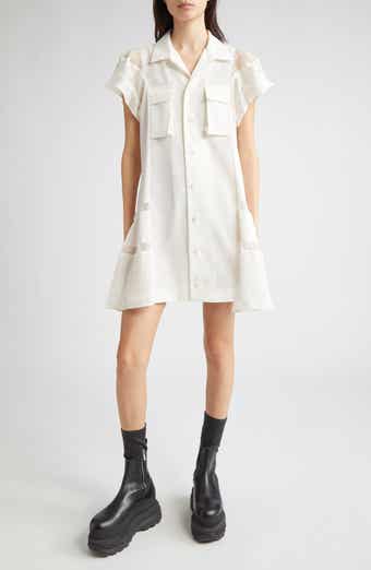 Sacai Mixed Media Poplin & Jersey Midi Dress | Nordstrom Sacai Mixed Media Poplin & Jersey Midi Dress | Nordstrom