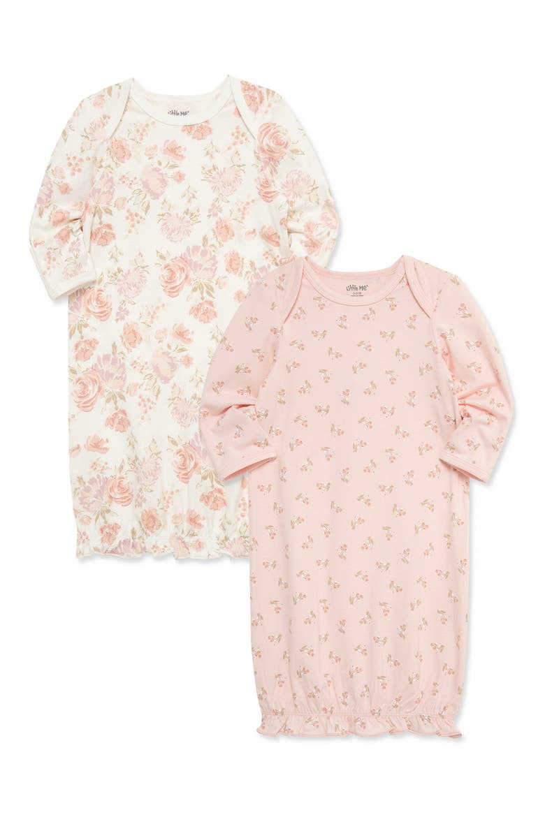 2-Pack Floral Print Stretch Viscose & Organic Cotton Gowns, Alternate, color, PINK FLORAL