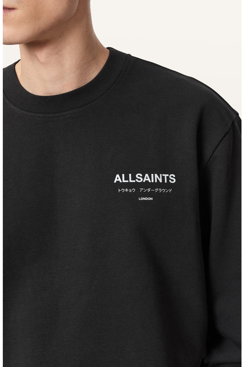Underground Logo Organic Cotton Graphic Sweatshirt, Alternate, color, WASHED BLACK/ ZEBRA