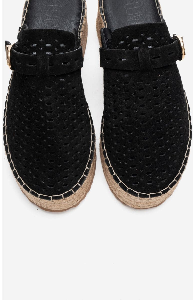 Forever & Always Shoes Louis Leather Platform Sandal, Alternate, color, Black Suede