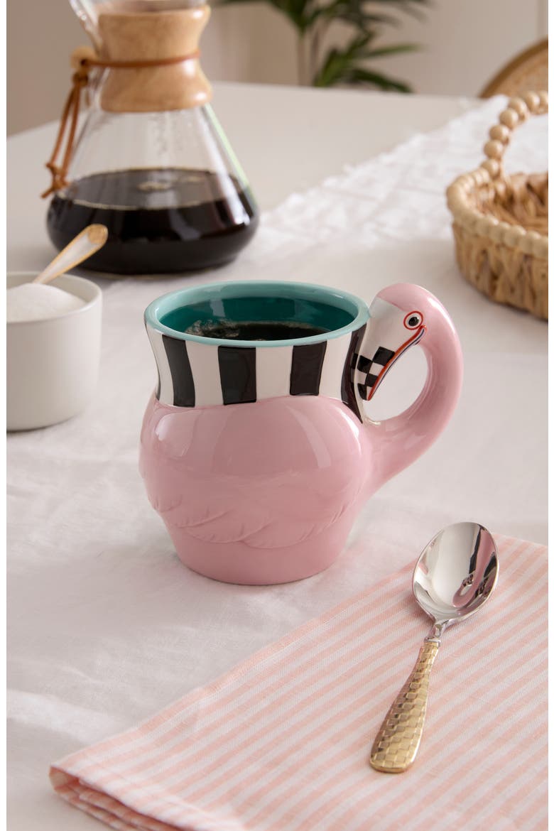Patience Brewster Sheila Flamingo Ceramic Mug, Alternate, color, PINK