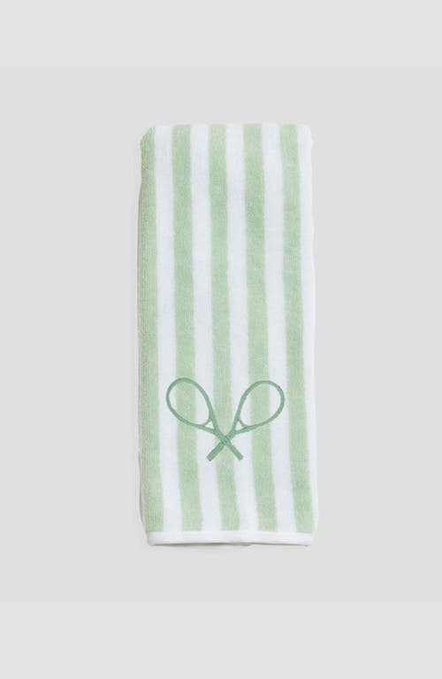 Weezie Stripe Organic Cotton Terry Towel In Green