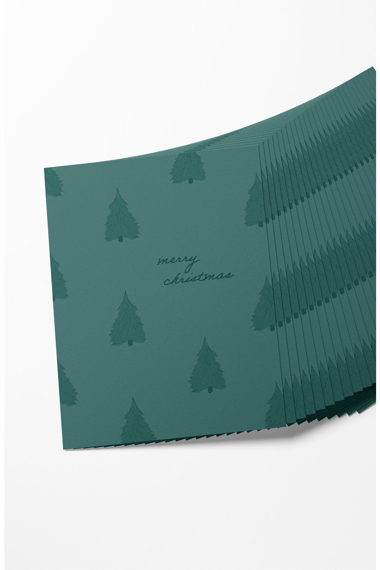 Christmas Trees Boxed Set of 8 Greeting Cards, Alternate, color, Green Trees