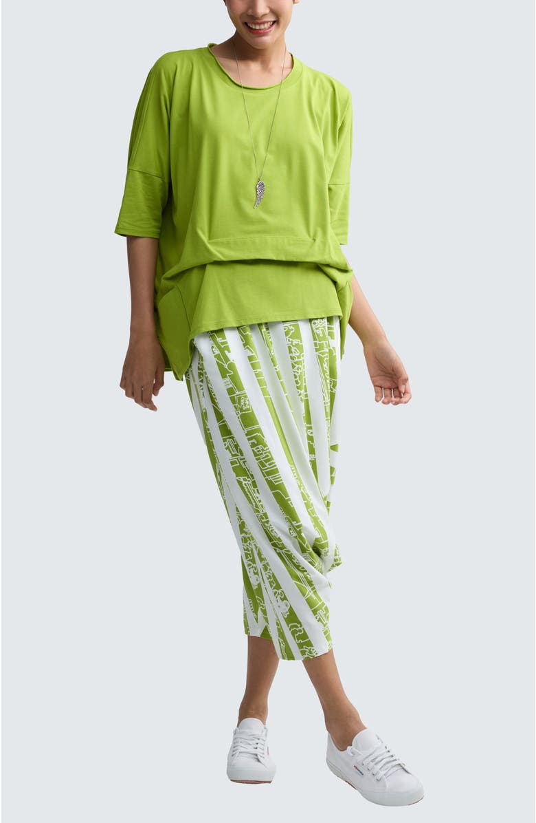LUUKAA Solene Layered Jersey Tunic, Alternate, color, Lime