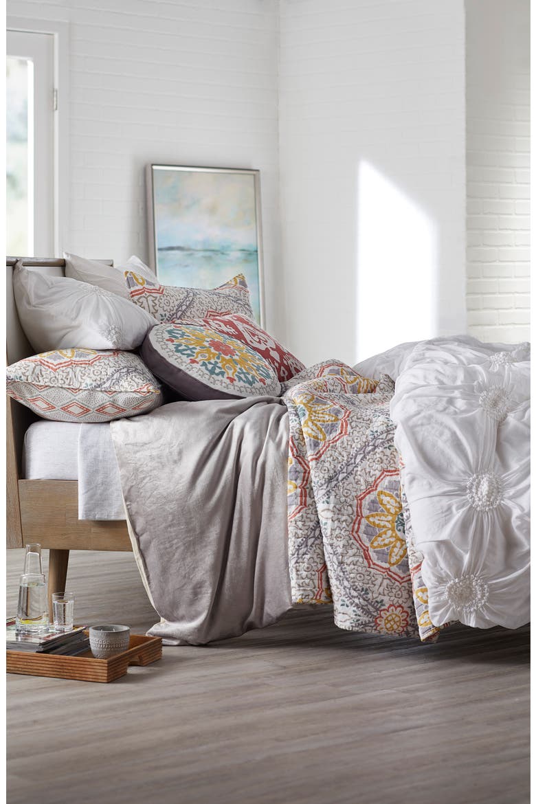 400 Thread Count Organic Cotton Sateen Sheet Set, Alternate, color, GREY FROST