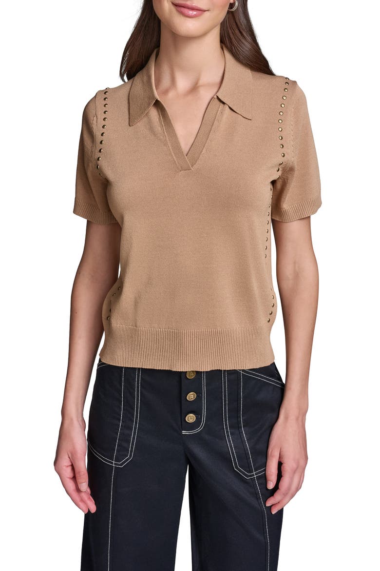 Stud Detail Sweater, Main, color, BISQUE