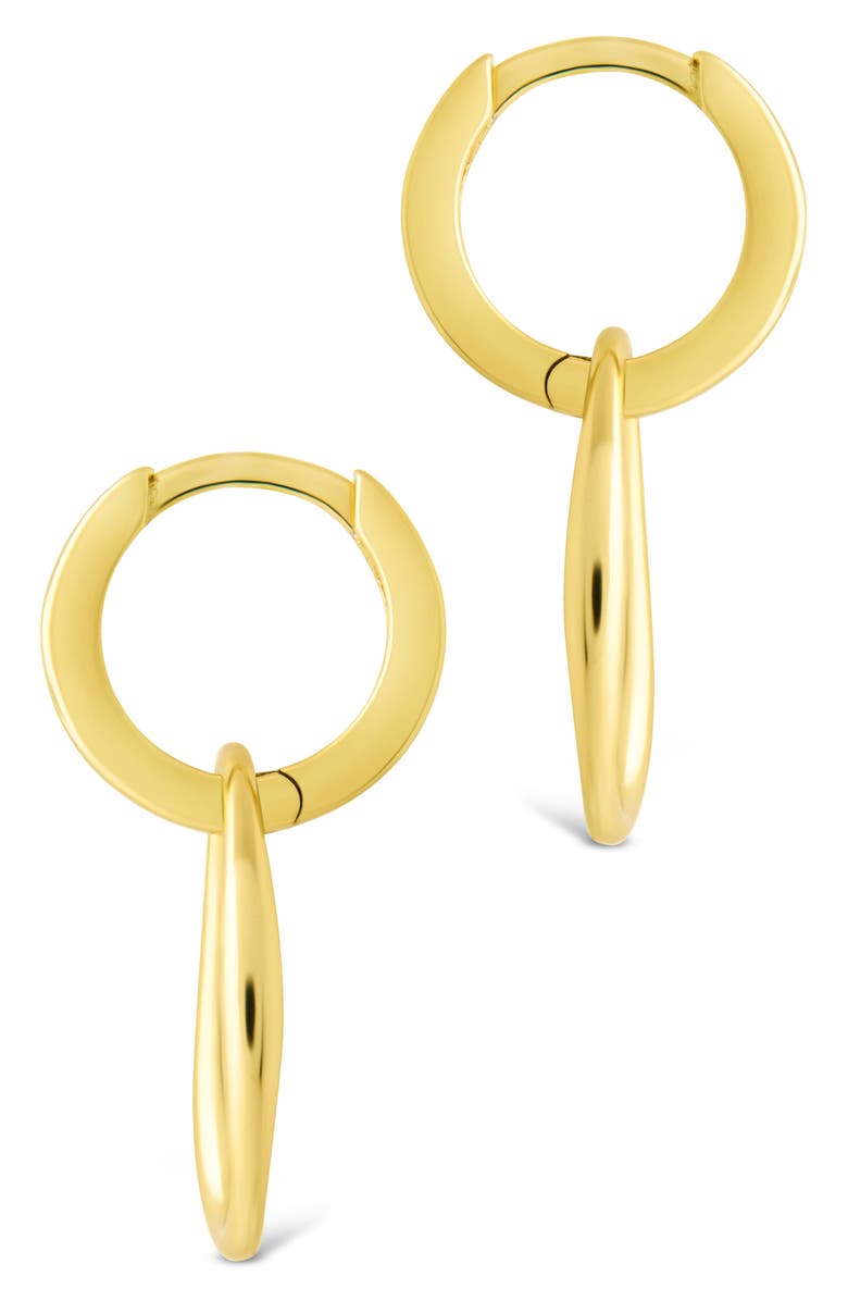 Sterling Forever Dorothy Simple Polished Interlock Drop Earrings, Alternate, color, Gold