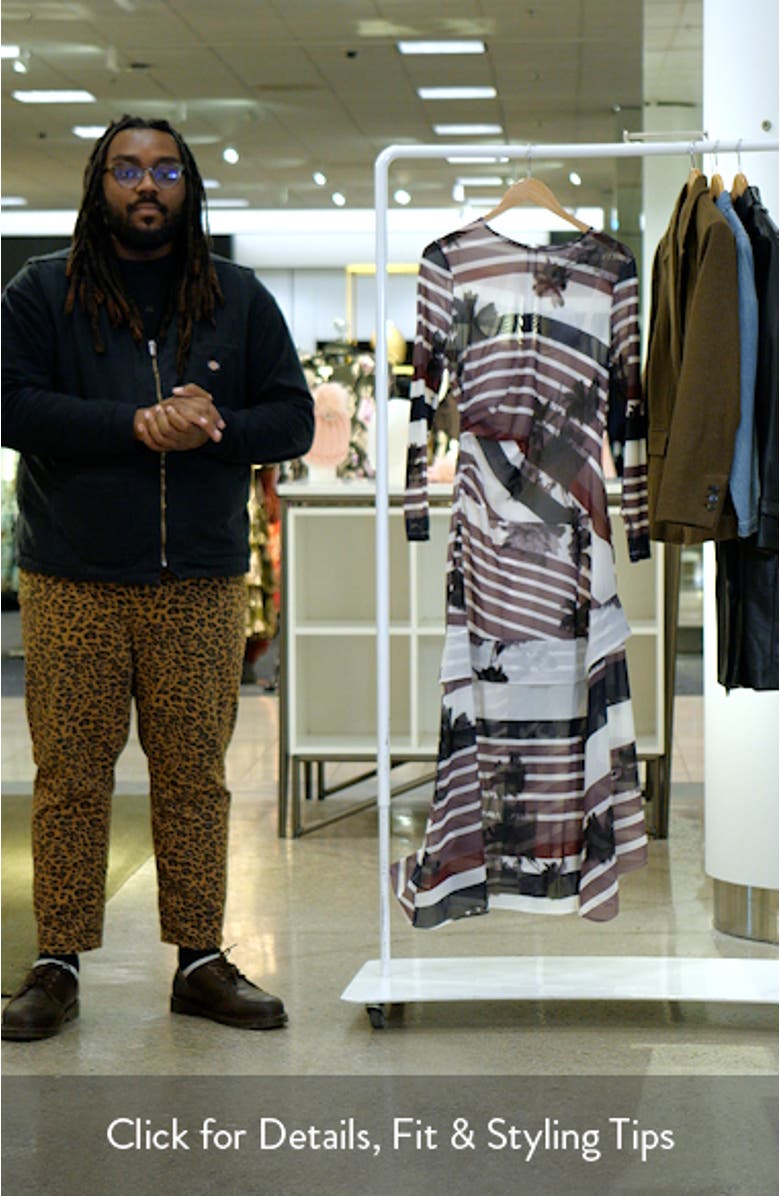 Chiara Print Mesh Long Sleeve Maxi Dress, sales video thumbnail