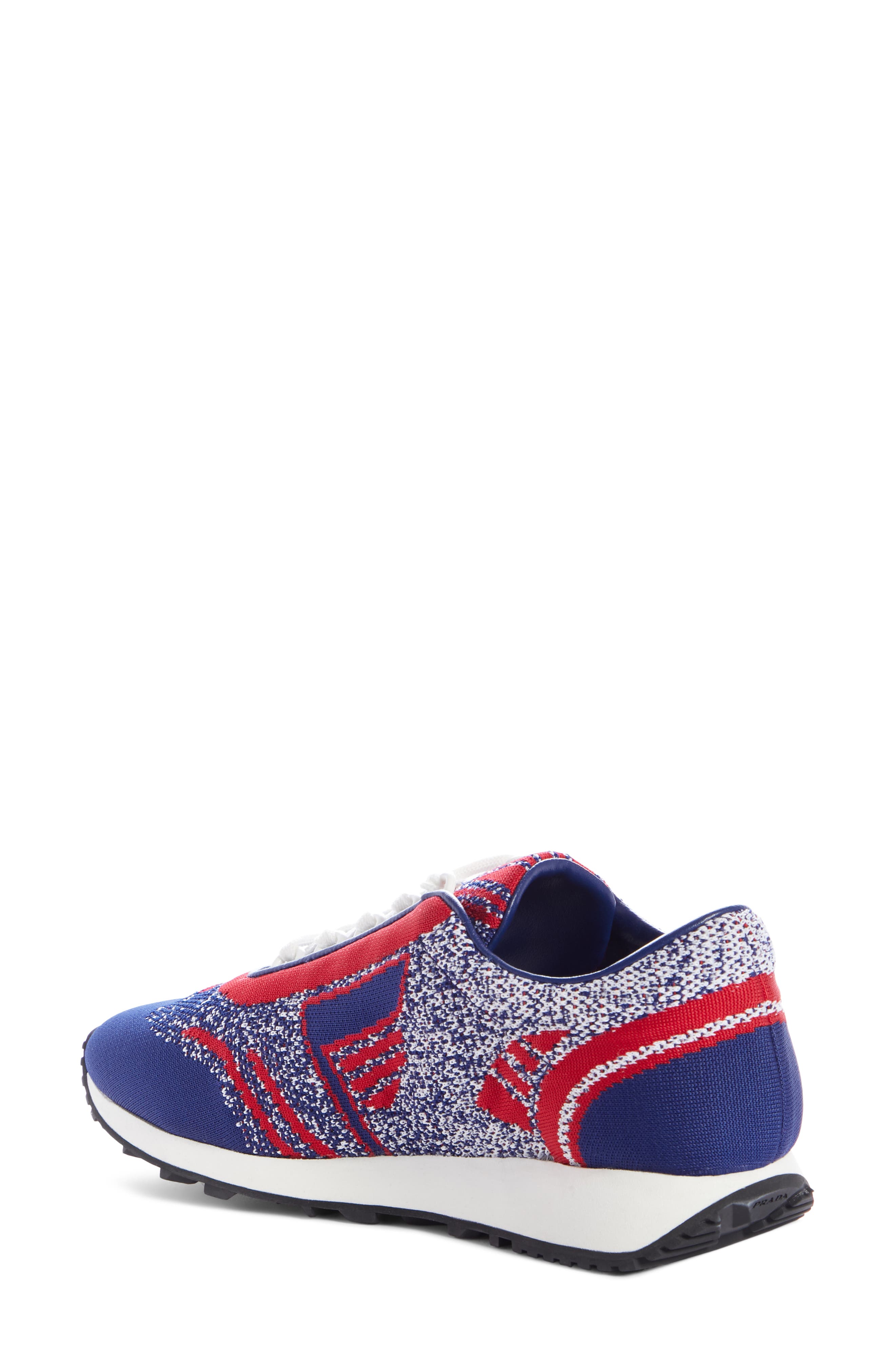 Prada Logo Knit Sneaker, Alternate, color, 