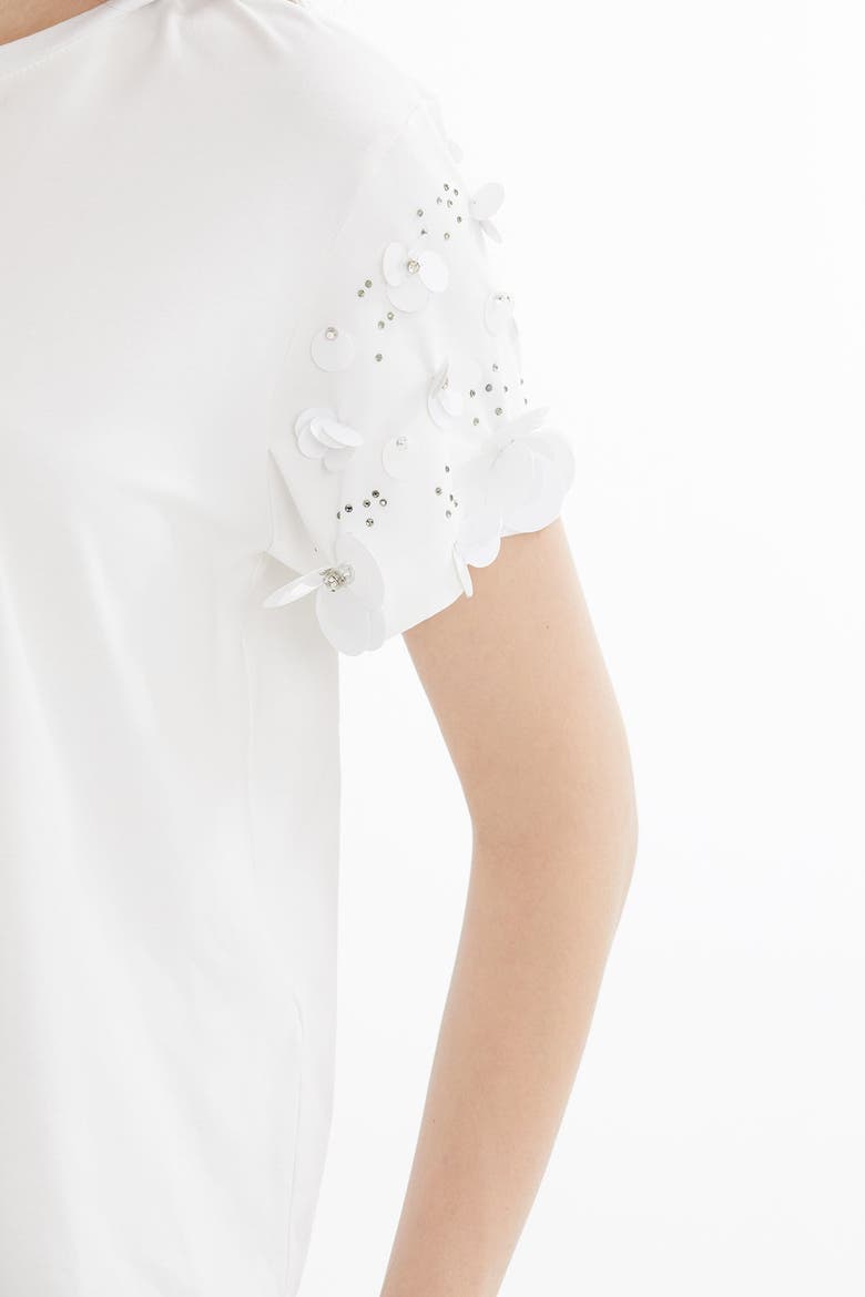 Short-Sleeve Embroidered T-Shirt, Alternate, color, White