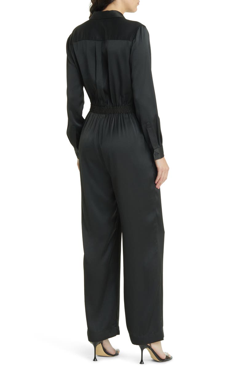French Connection Enid Long Sleeve Satin Jumpsuit, Alternate, color, 