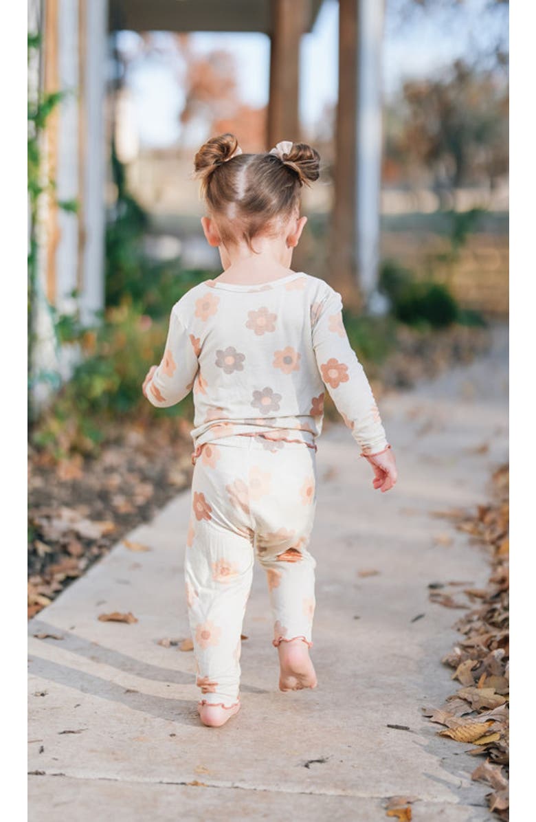 Everly Grey Charlie Fitted Long Sleeve 3-Piece Pajamas, Alternate, color, Daisies