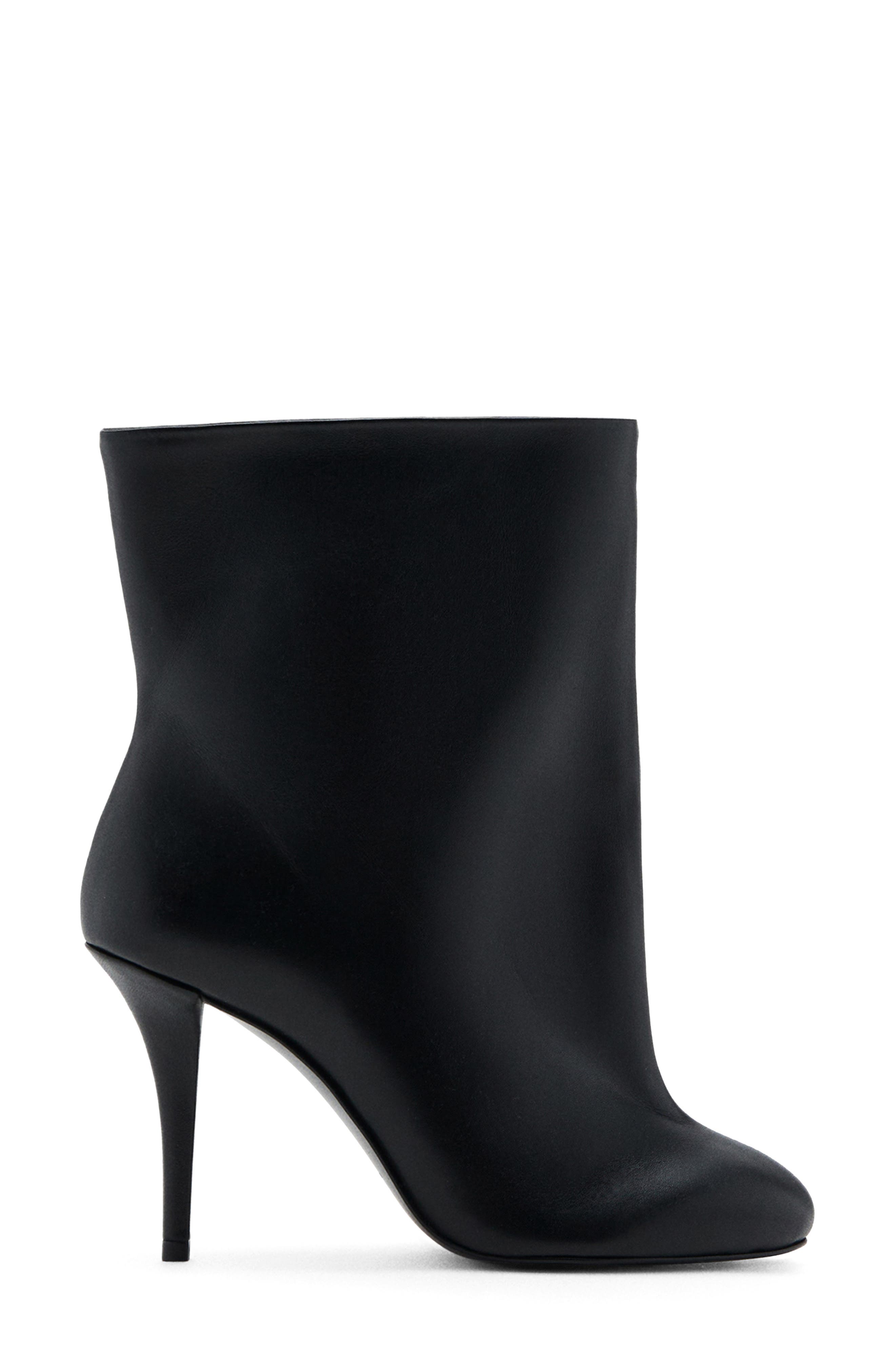 MANGO Leather Stiletto Bootie, Alternate, color, 