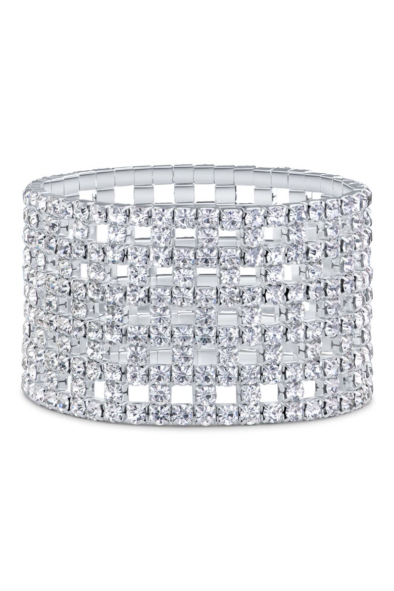 Crystal Stretch Bracelet (Nordstrom Exclusive), Main, color, CLEAR SILVER
