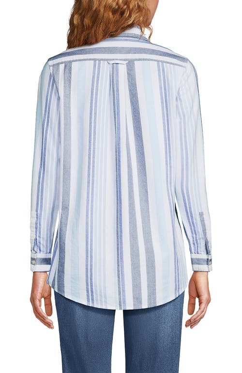 Lands' End Oxford Shirt In Blue Multi Stripe