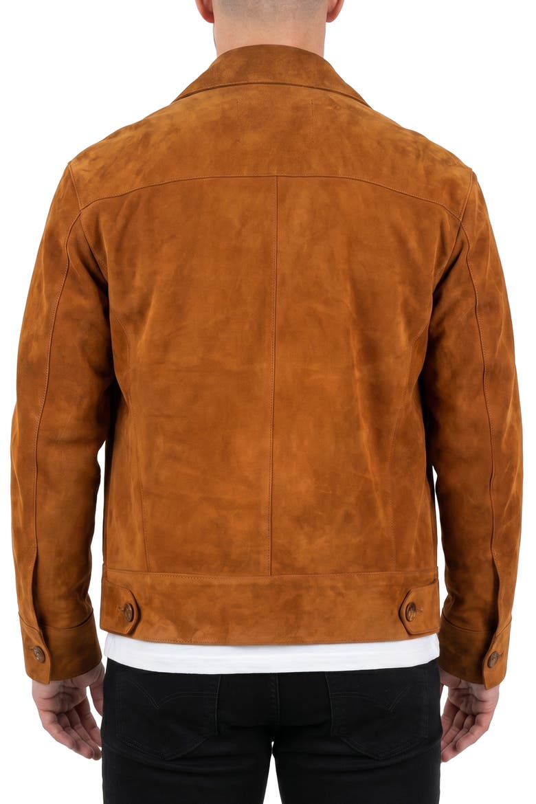 Captain Leather Jacket, Alternate, color, BROWN