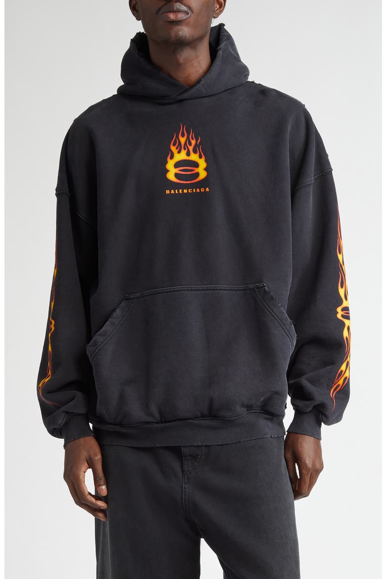 Oversize Burning Unity Cotton Hoodie (Men) | Nordstrom