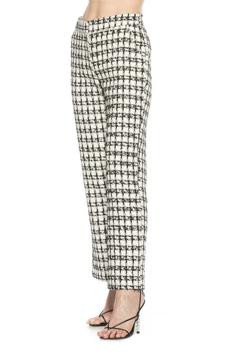 High Waist Tweed Pants, Alternate, color, IVORY CHECK