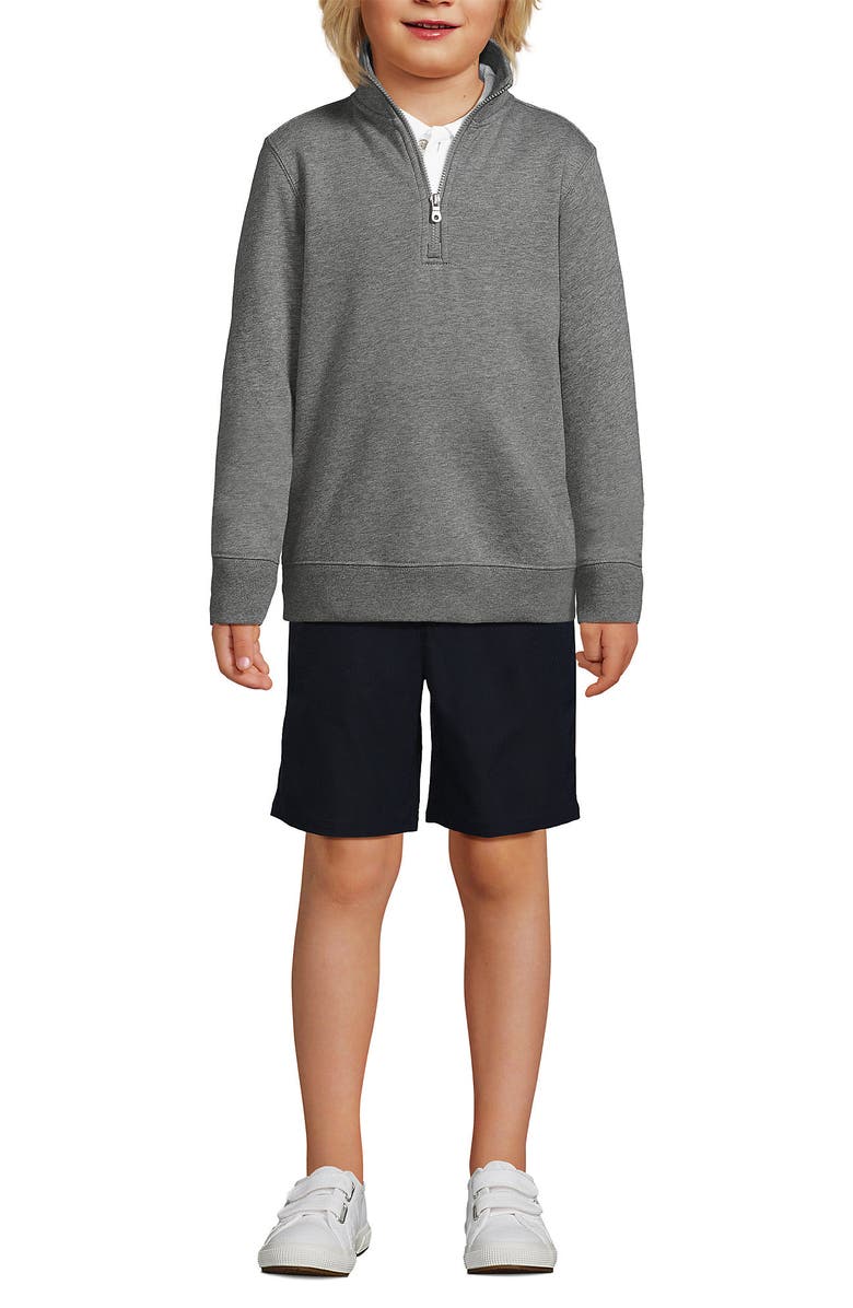 Lands' End Kids Quarter Zip Sweatshirt, Alternate, color, Pewter Heather