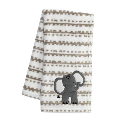 Jungle Safari Plush Minky Elephant Nursery Baby Blanket