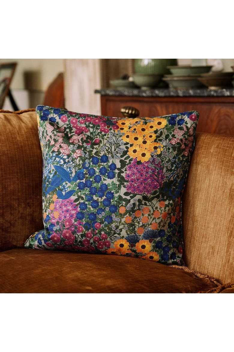 Square Pillow Cover Pré Fleuri - Cover Only, Alternate, color, Blue