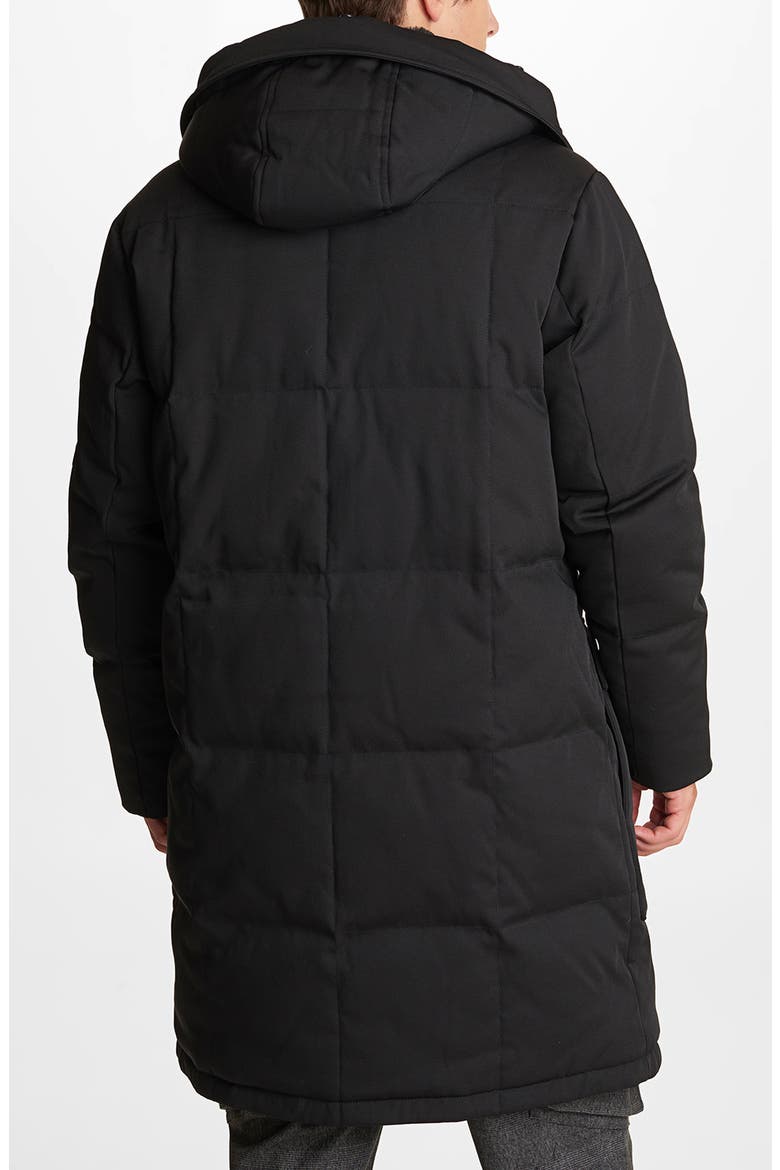 Plaid Down & Feather Parka, Alternate, color, BLACK