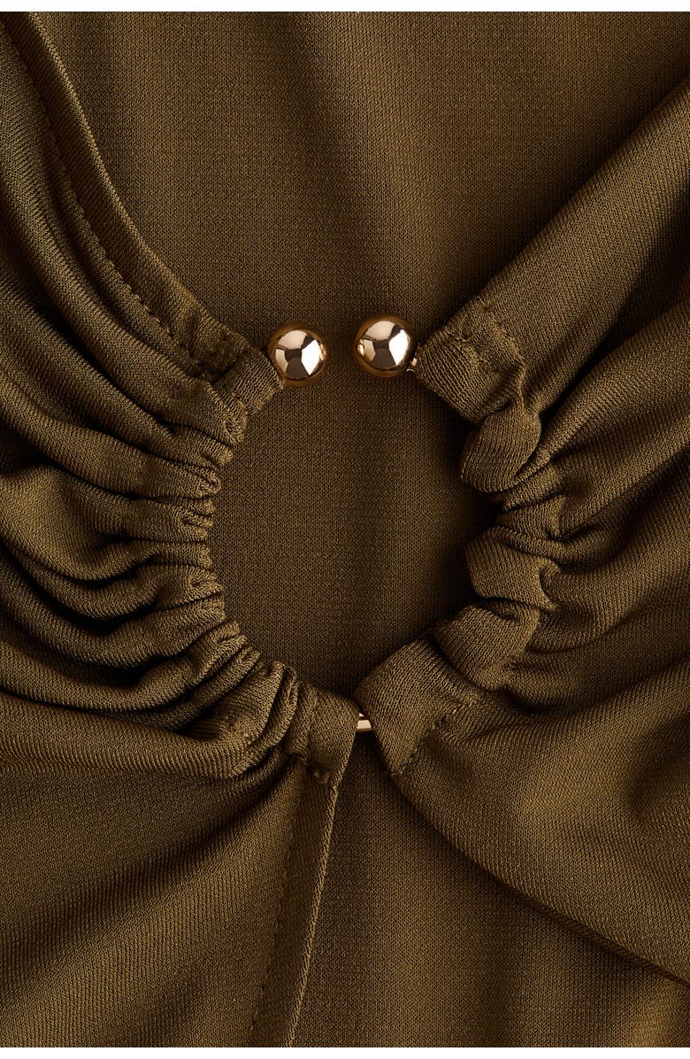 H&M Mama Wrap-detail Dress, Alternate, color, Khaki Green