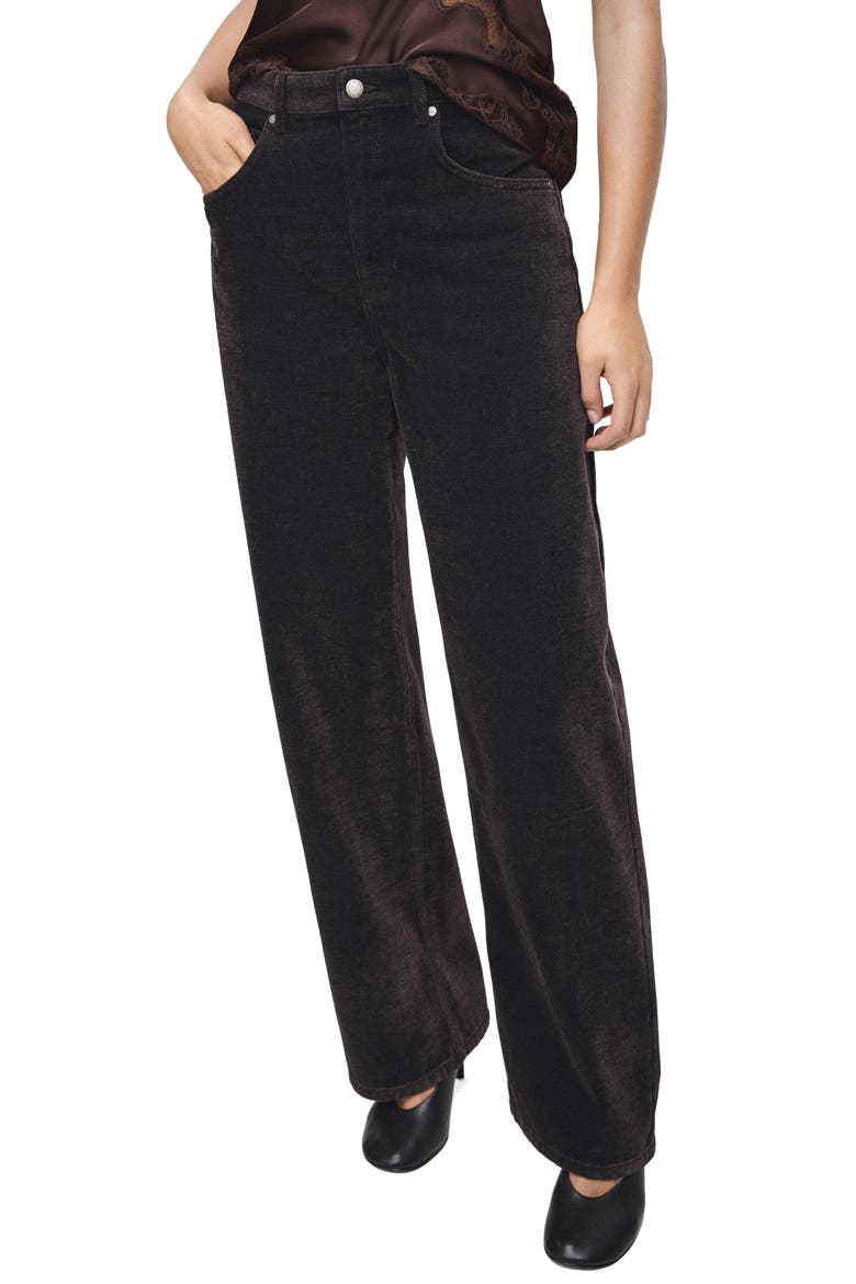 Balloon Velvet Jeans, Main, color, CHOCOLATE