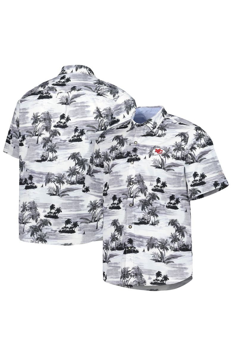 Tommy Bahama Men's Tommy Bahama White Kansas City Chiefs Sport Tropical Horizons Button-Up Shirt, Alternate, color, Black