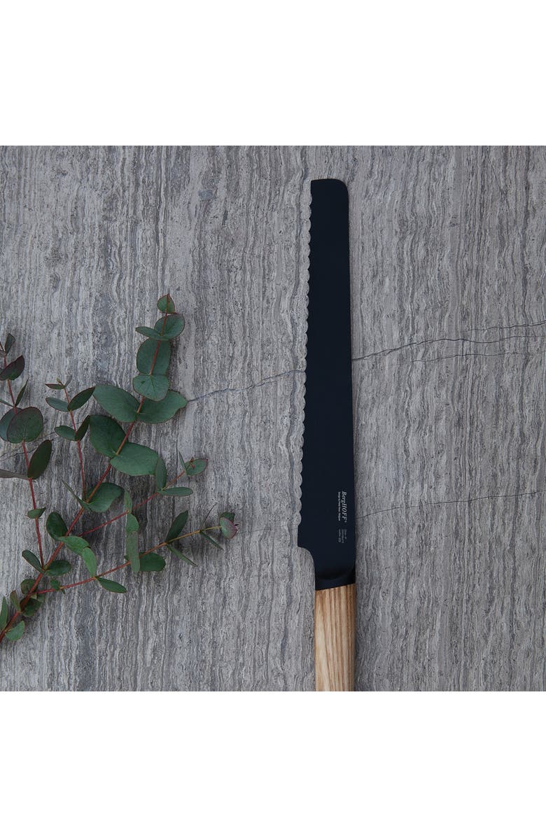 BergHOFF Silver/Natural Wood 9" Bread Knife, Alternate, color,