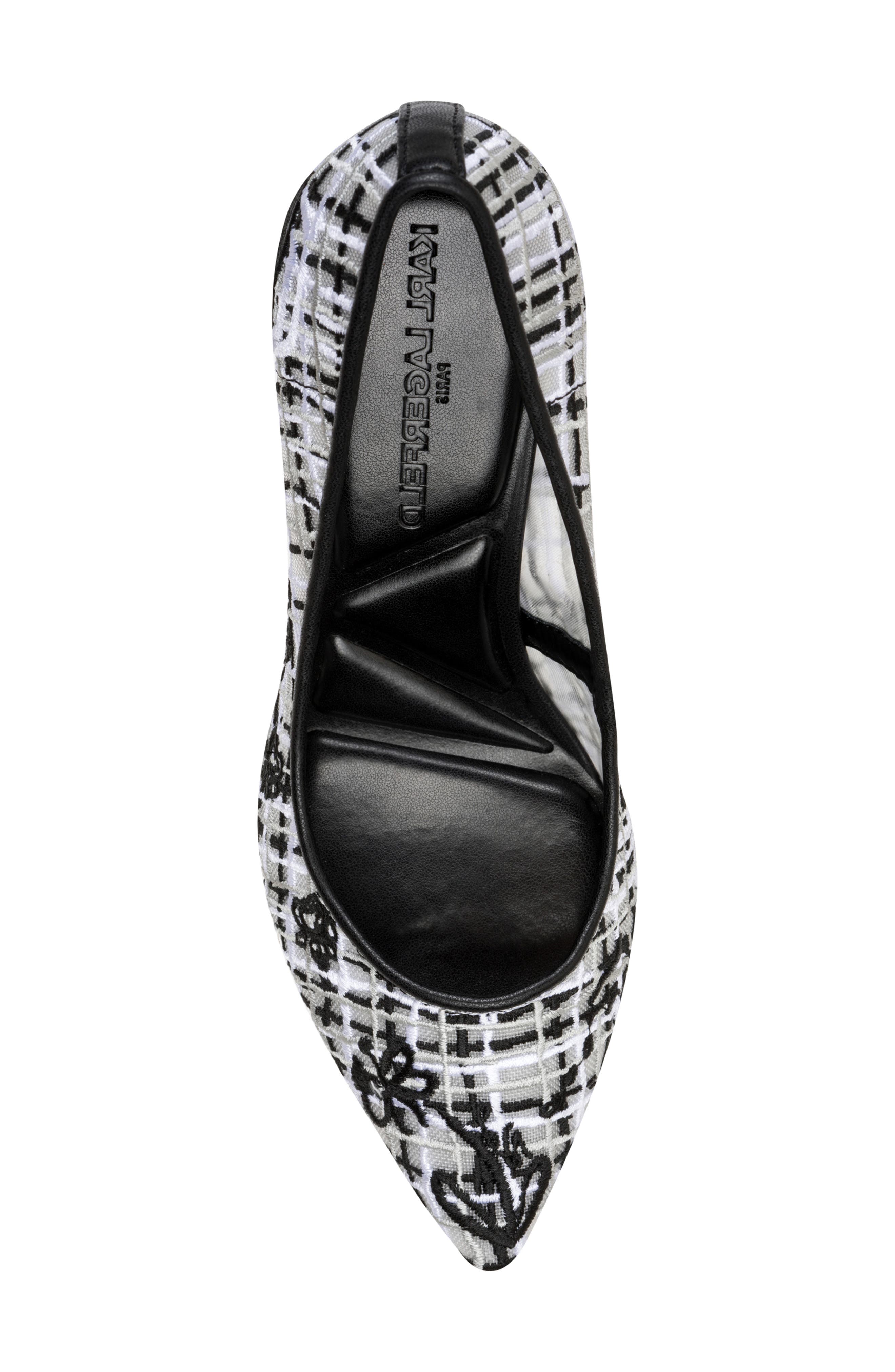 KARL LAGERFELD Royale Whimsy Pointed Toe Pump, Alternate, color, Black Multi
