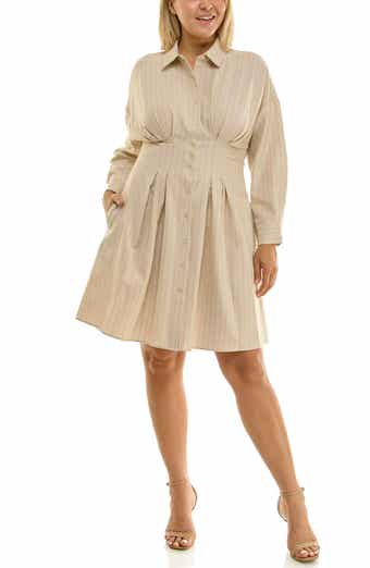 Nicole Miller Bi-Stretch Long Sleeve Shirtdress