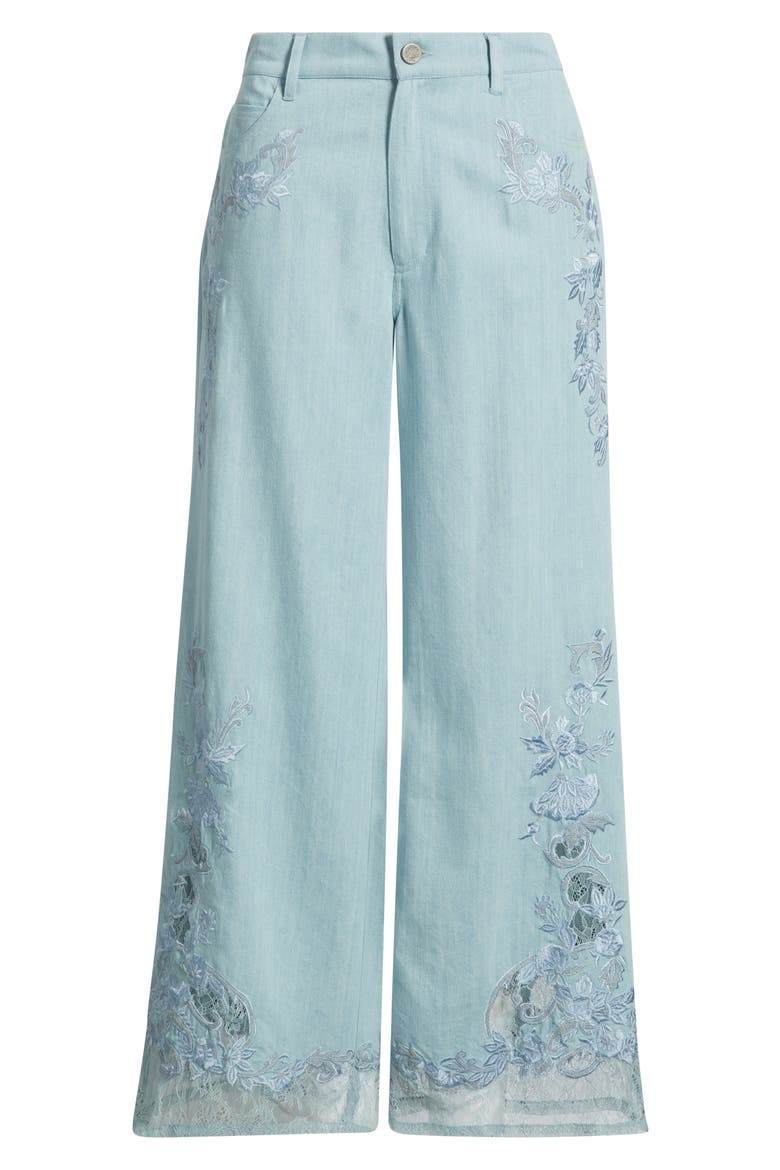 Adaline Embroidered Lace Nonstretch Jeans, Alternate, color, LIGHT BLUE