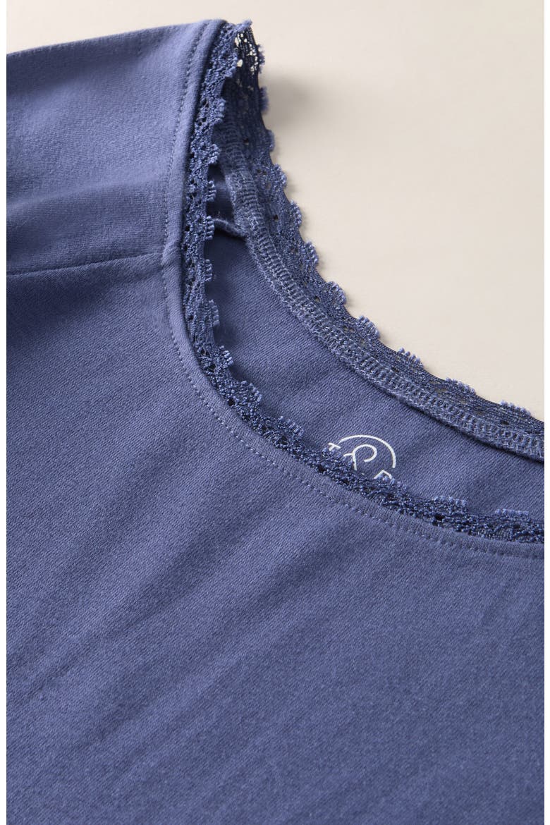 Kids' Lace Trim Top, Alternate, color, BLUE INDIGO