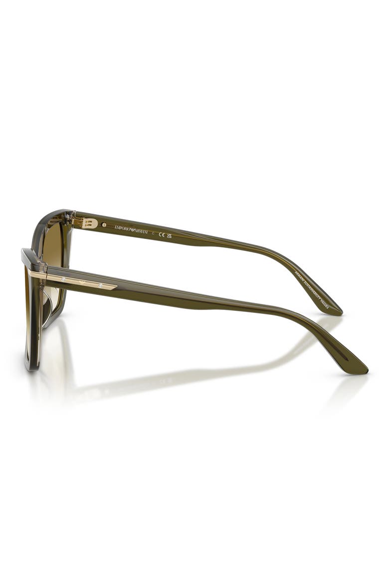 53mm Gradient Square Sunglasses, Alternate, color, SHINY DARK GREEN / CLEAR