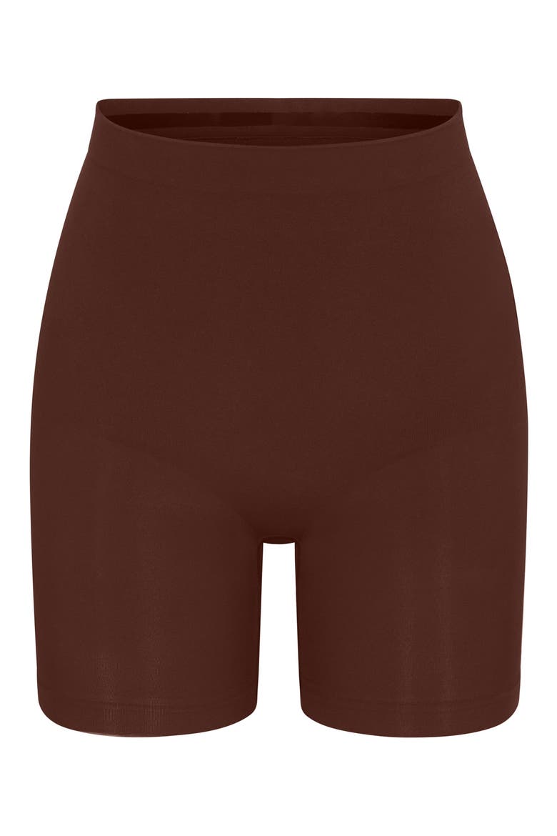 Seamless Sculpt Mid Thigh Shorts, Alternate, color, COCOA