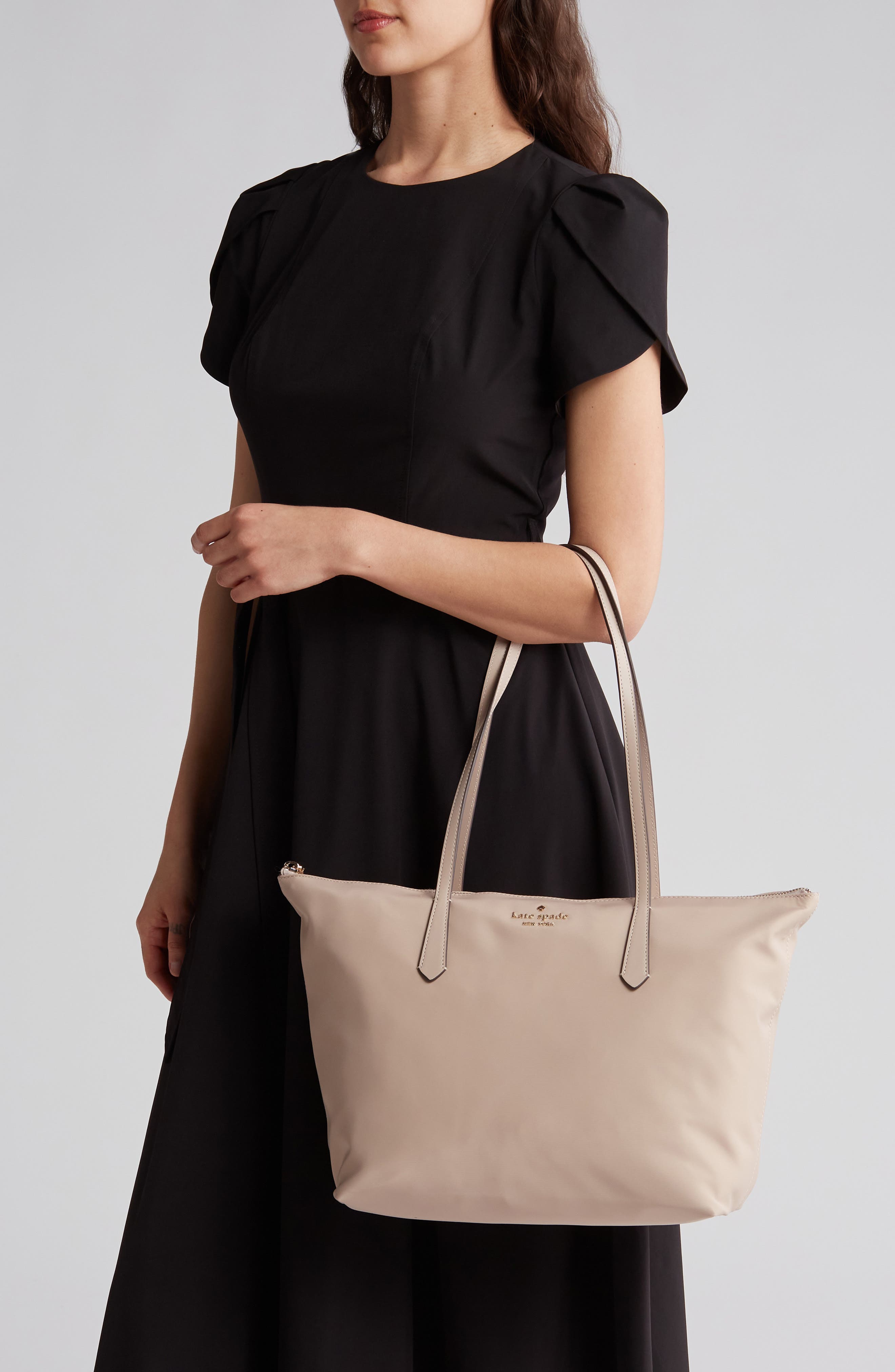 Kate Spade New York kitt recycled nylon large tote, Alternate, color, 