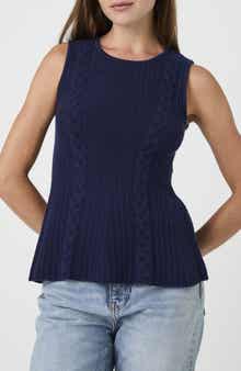 Cable Knit Peplum Sweater