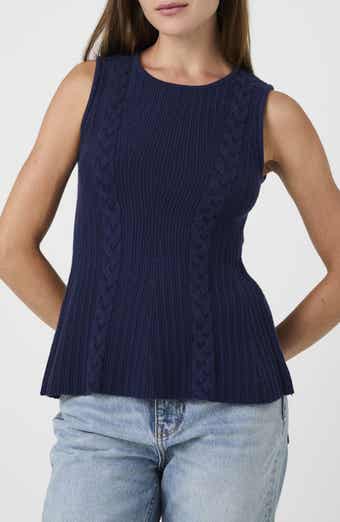 Cable Knit Peplum Sweater